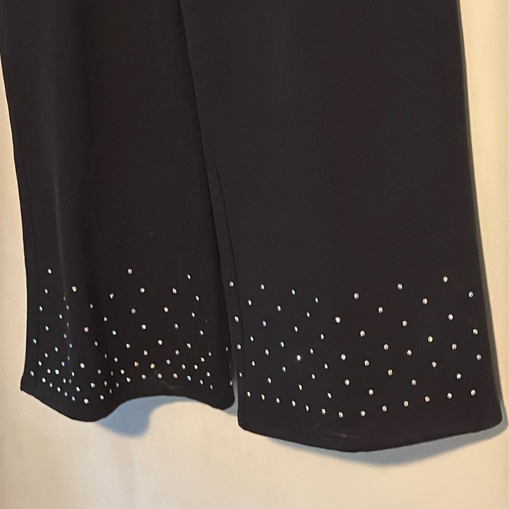 Quacker Factory DreamJeannes Sparkle & Shine Pull-On Gaucho black size L NWOT - Picture 7 of 17